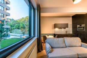 Bratislava center, river front, private parking included